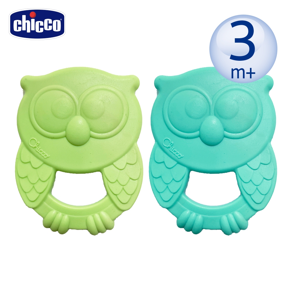 chicco-ECO+貓頭鷹固齒玩具-顏色隨機