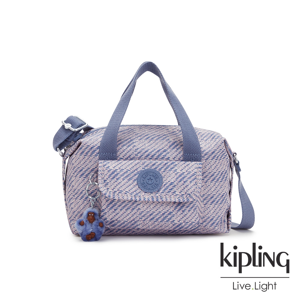 Kipling 斜紋軟呢丁香紫波士頓手提兩用包-BRYNNE