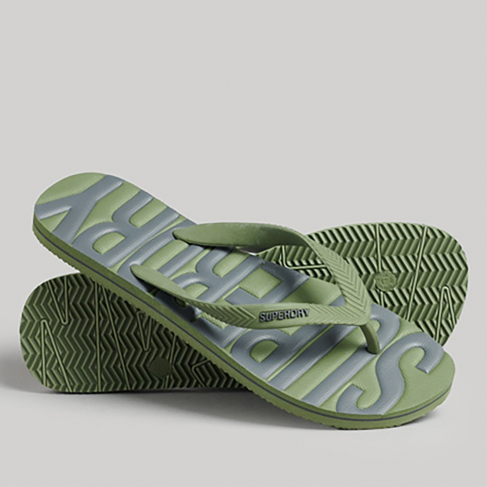 SUPERDRY 男款 夾腳拖鞋 Vintage Vegan Flip Flop 橄欖綠