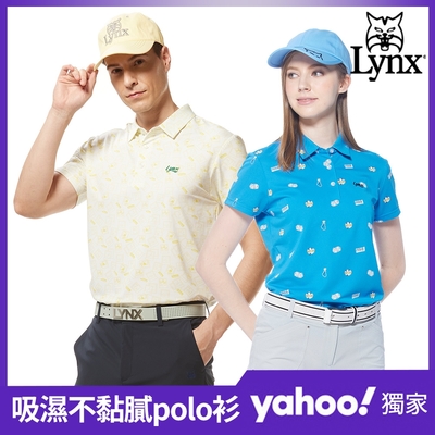 【Lynx Golf】獨家限定!男女機能吸濕滿版短袖polo衫/高爾夫球衫(多款任選)
