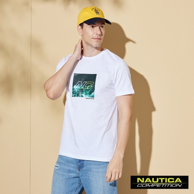 NAUTICA男裝 COMPETITION海浪印花短袖T恤-白