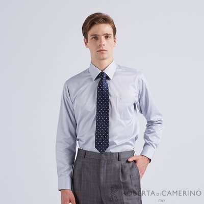 【ROBERTA諾貝達】 台灣製 腰身嚴選 細緻的品味創意 商務長袖襯衫 灰