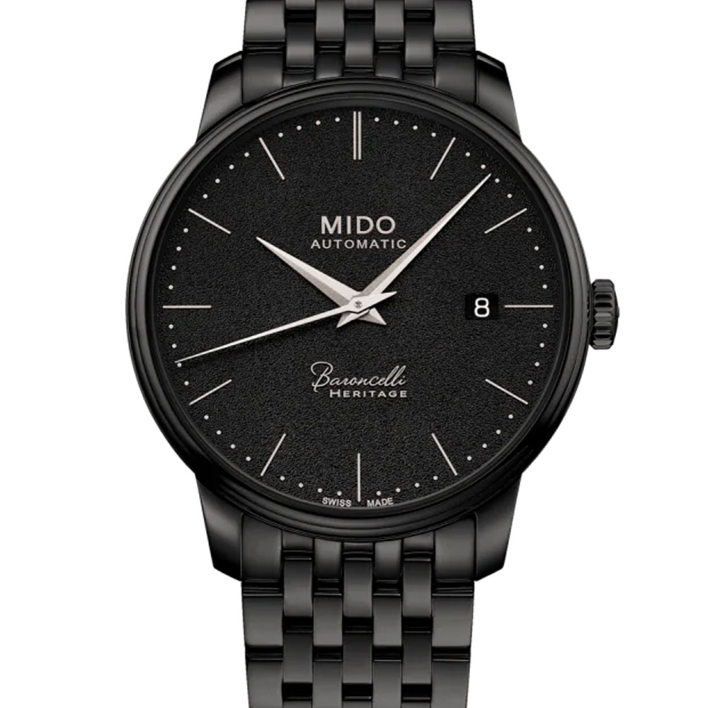 MIDO BARONCELLI HERITAGE 永恆系列超薄復刻機械錶-黑/39mm