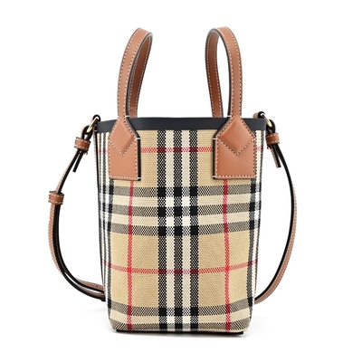 BURBERRY London經典格紋迷你托特包(卡其)