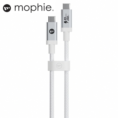 mophie USB-C to USB-C (3.2) 編織數據線 1.5m-白色