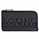 LOEWE 經典品牌LOGO小牛皮拉鍊卡夾/零錢包(曜石黑/灰) product thumbnail 1