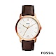 FOSSIL MINIMALIST 簡約設計中性錶-白底咖啡錶帶 product thumbnail 1