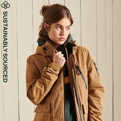 SUPERDRY 女裝 長袖 防風防潑水外套 Ultimate Microfibre Wind 卡其沙