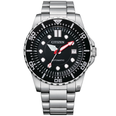 CITIZEN 星辰 大三針運動機械錶 送禮推薦-黑/43mm NJ0120-81E