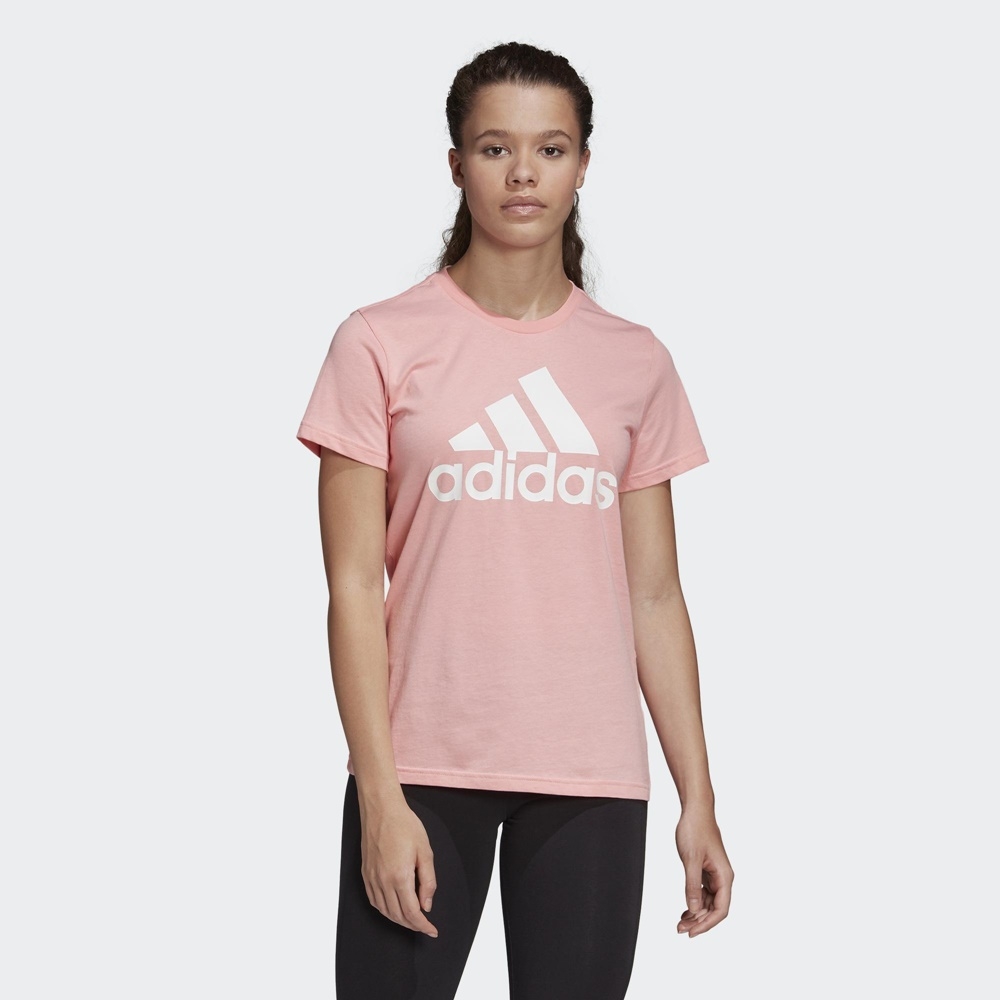 ADIDAS BOS CO TEE LOGO 女短袖上衣-粉-FQ3239