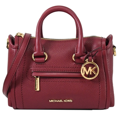 MICHAEL KORS CARINE 經典LOGO迷你手提包/斜背兩用包(莓果紅)