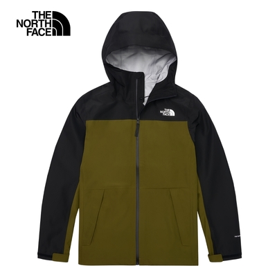 【The North Face 官方旗艦】北面男款綠黑拼接防水透氣連帽衝鋒衣｜89B2RMO