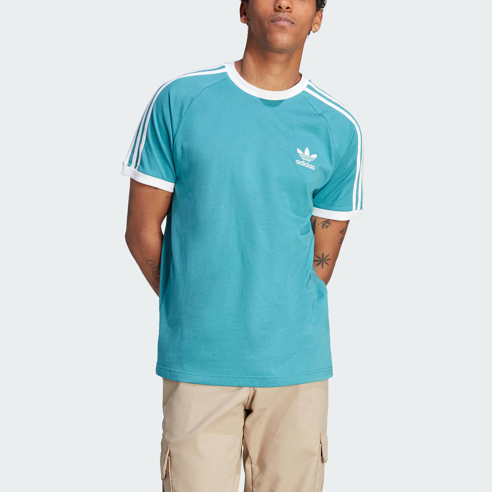 Adidas 3-Stripes Tee [IM2078] 男 短袖上衣 T恤 亞洲版 復古 休閒 修身 撞色 藍綠 白