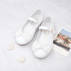 Swan天鵝童鞋-Alyssa女大童娃娃公主平底鞋8741-白