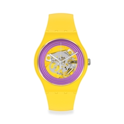 Swatch New Gent 原創系列手錶PURPLE RINGS YELLOW 紫與黃(41mm)