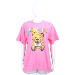 MOSCHINO 七彩氣球泰迪熊粉色短袖TEE T恤