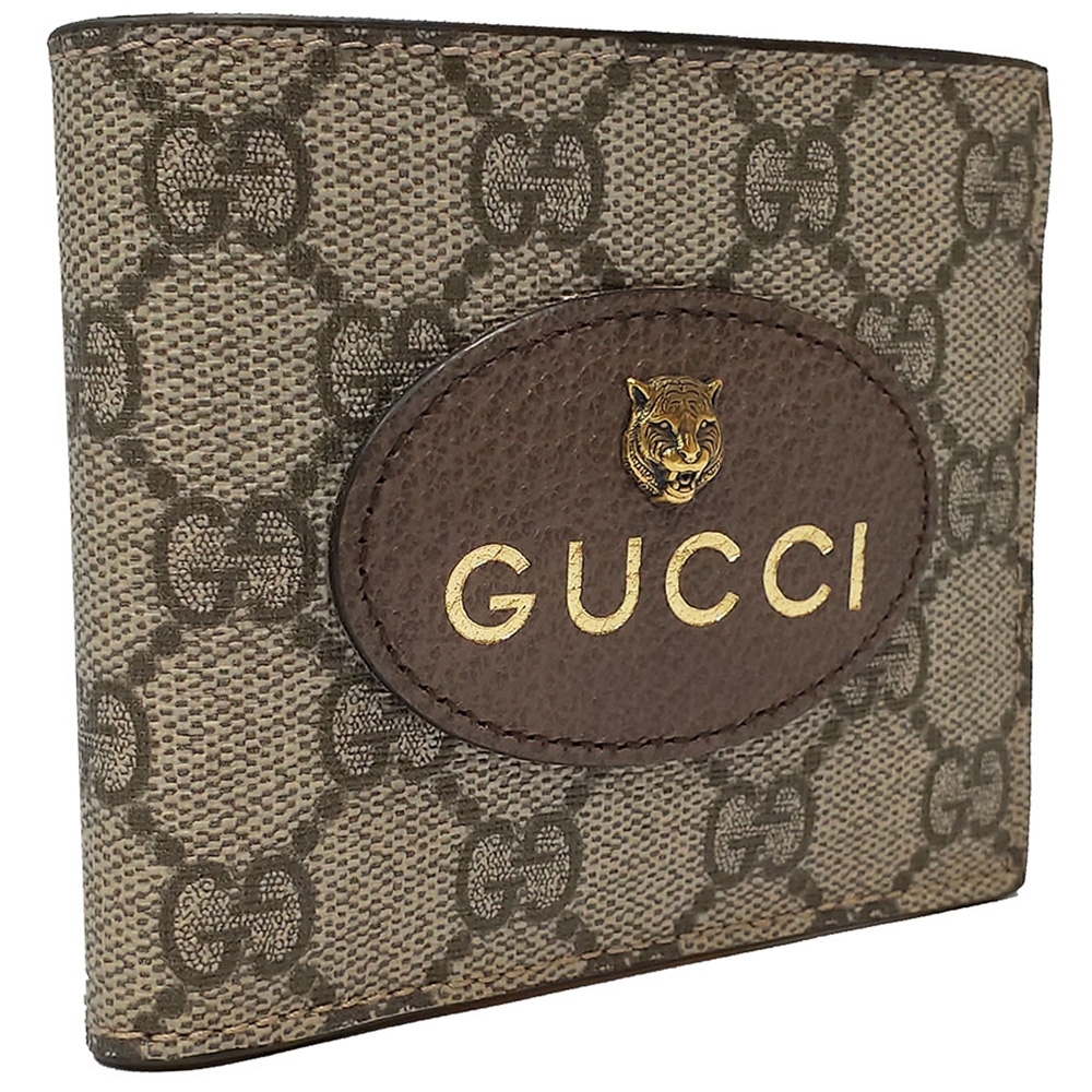 Gucci Gg Supreme虎頭短夾 棕x黃色 8卡 中夾 短夾 Yahoo奇摩購物中心