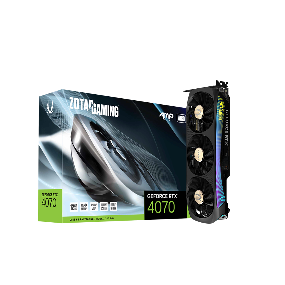 ZOTAC索泰GAMING GEFORCE RTX 4070 AMP AIRO 顯示卡(ZT-D40700F-10P