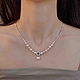 【Paiya 派亞】S925銀海藍寶碎銀天然淡水珍珠項鍊法式輕奢優雅小眾氣質高級感鎖骨鏈 product thumbnail 9