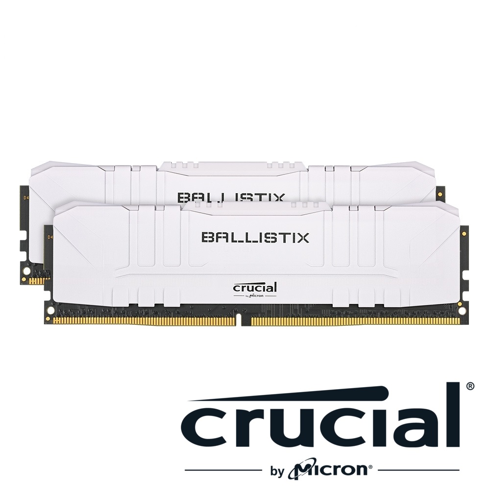 美光 Crucial Ballistix D4 3600/16G(8G*2) 桌上型記憶體(白/雙通道)