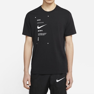 Nike NSW SWSH CLUB TEE 標語 男短袖上衣 黑-DJ5374010