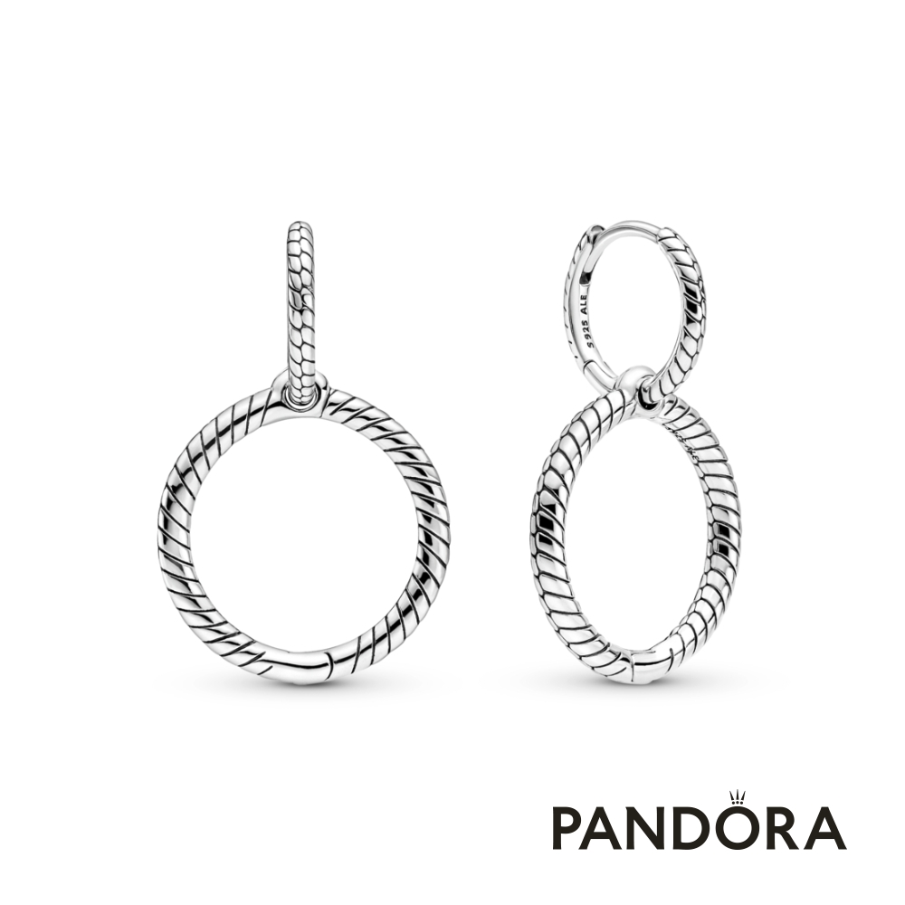 【Pandora官方直營】蛇鏈圖騰雙圈耳環