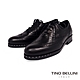 Tino Bellini 歐洲進口牛皮鉚釘裝飾復刻雕花牛津綁帶鞋-黑 product thumbnail 1