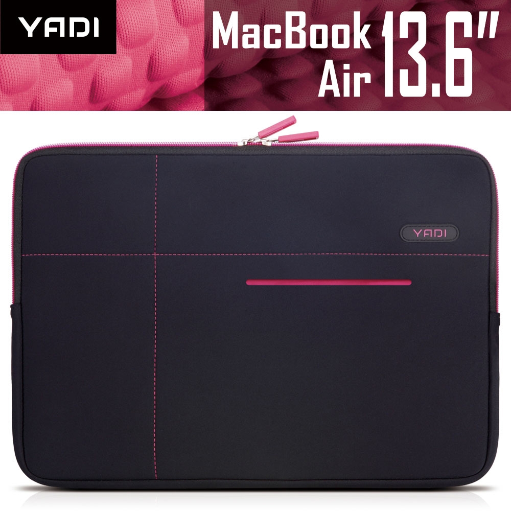 YADI MacBook Air 13.6 inch 專用 抗衝擊防震機能內袋 粉蝶紅