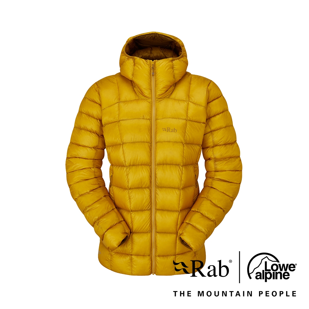 【RAB】 Mythic Alpine Jacket Wmns 神話輕量羽絨連帽外套 女款 撒哈拉黃 #QDB46