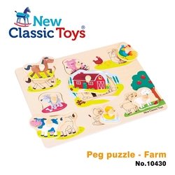 【荷蘭New Classic Toys】 寶寶木製拼圖-農場樂園 - 10430