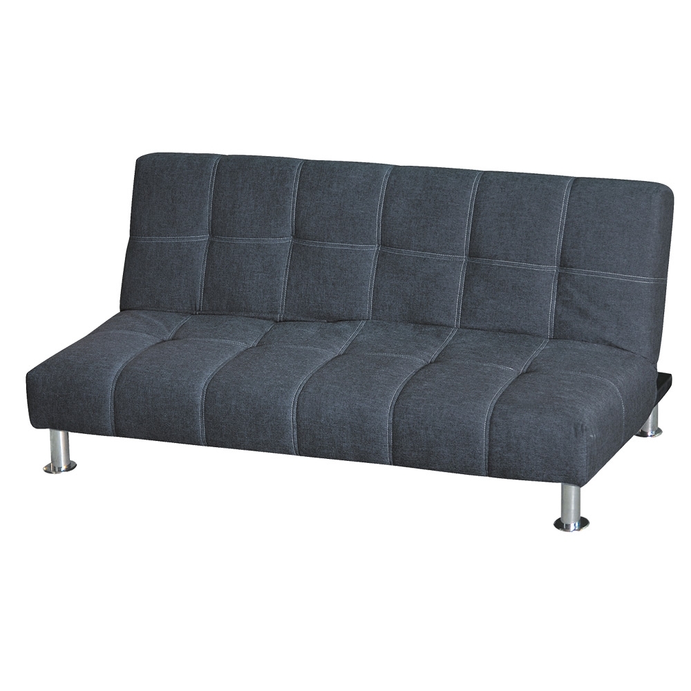 綠活居 皮爾時尚灰棉麻布沙發/沙發床(展開式機能設計)-186x112x38cm免組