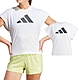 Adidas TI Logo T 女 白色 運動 訓練 鏤空 吸濕 排汗 上衣 短袖 IM4743 product thumbnail 1