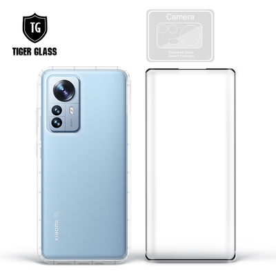 T.G MI 小米 12 Pro 手機保護超值3件組(透明空壓殼+3D鋼化膜+鏡頭貼)