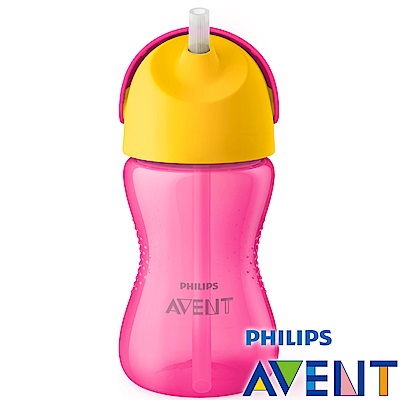 PHILIPS  AVENT繽紛吸管水杯300ml(12M+)桃