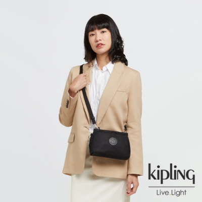 Kipling 低調沉穩黑平口收納小包-ALZINA