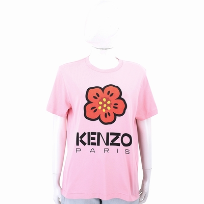 KENZO BOKE FLOWER 扶桑花字母短袖TEE T恤(女款/粉色)