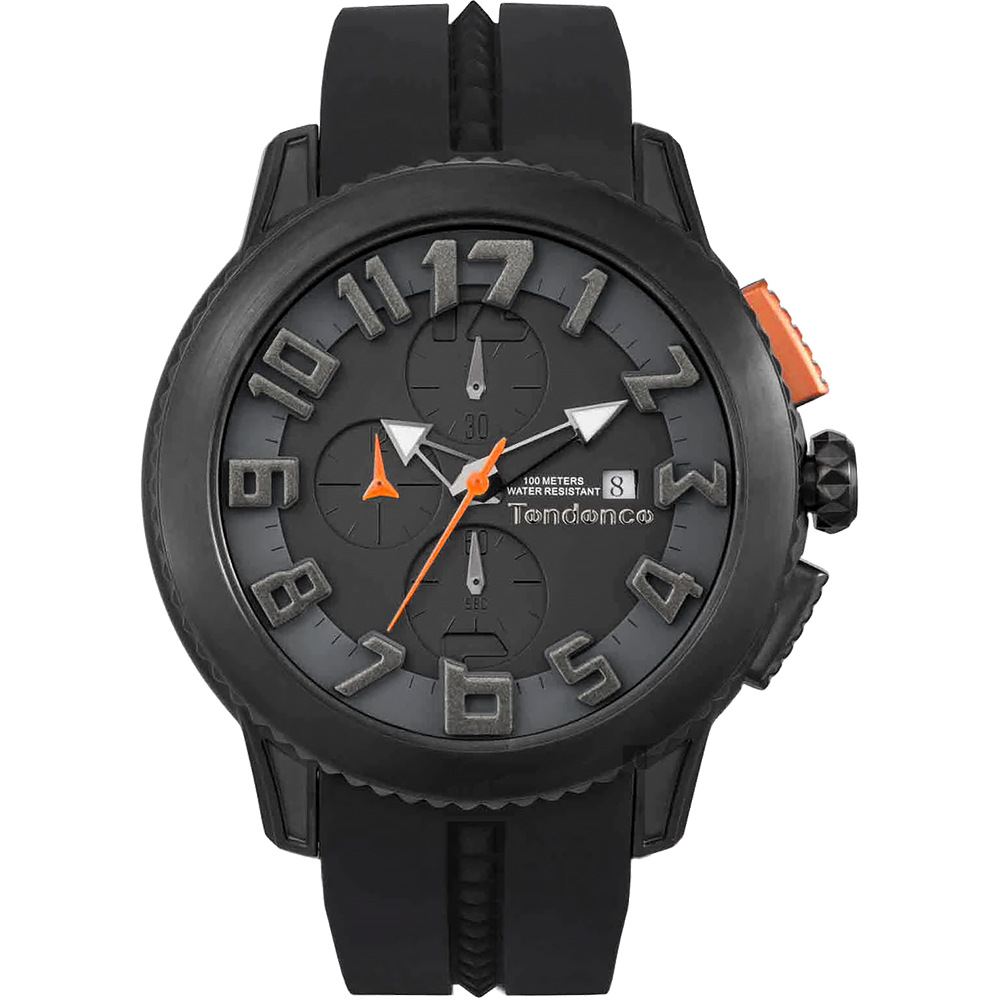 Tendence 天勢 圓弧系列計時手錶-黑/47mm(TY016001)