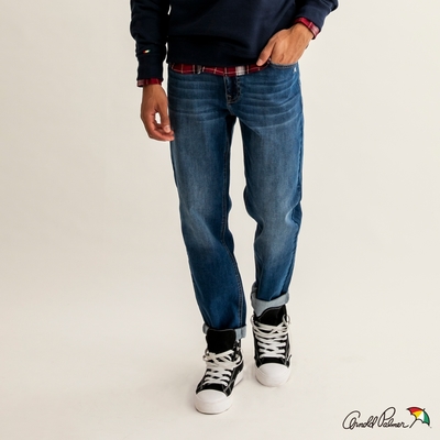 Arnold Palmer -男裝-高彈力水洗直筒牛仔褲-深藍色