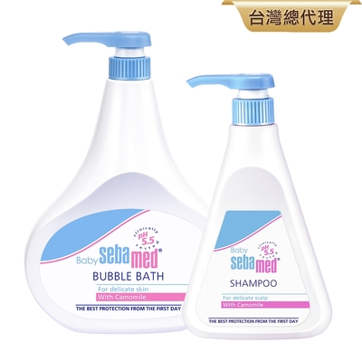 sebamed施巴 嬰兒泡泡露1000ml+嬰幼兒洗髮乳500ml