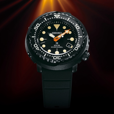 SEIKO 精工 PROSPEX 夜潛金槍魚 鮪魚罐頭 限量太陽能潛水錶(SNE577P1/V157-0DL0C)-46.7mm