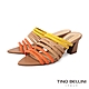 Tino Bellini 巴西進口絢麗多彩牛皮壓紋尖頭涼拖鞋 product thumbnail 1
