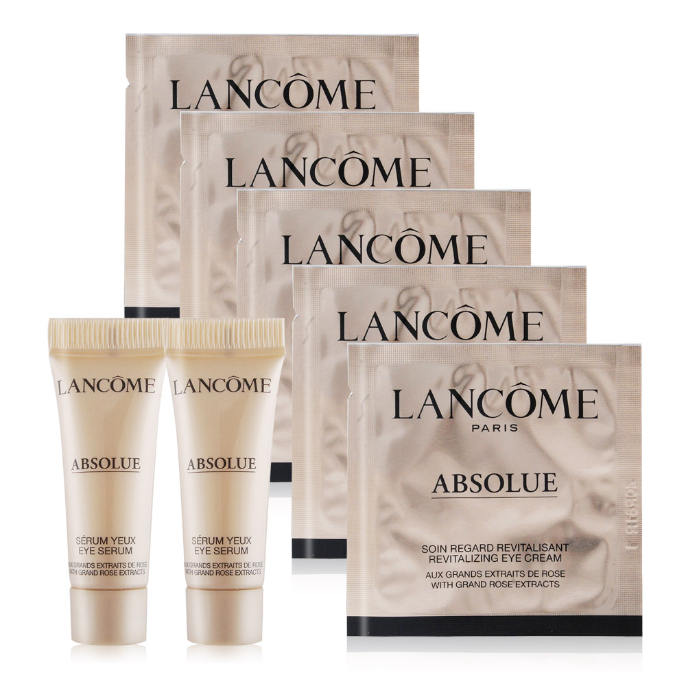 LANCOME 蘭蔻 絕對完美黃金玫瑰修護眼部活粹3mlX2+玫瑰修護眼霜1mlX5