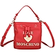 LOVE MOSCHINO 金色字母皮革手提/斜背水桶包(紅色) product thumbnail 1