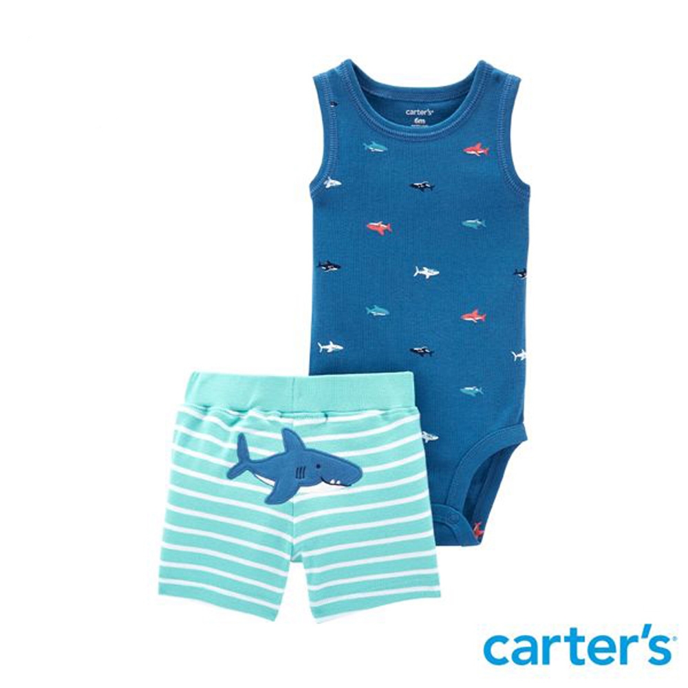 【Carter's】海洋鯊魚2件組套裝  6M