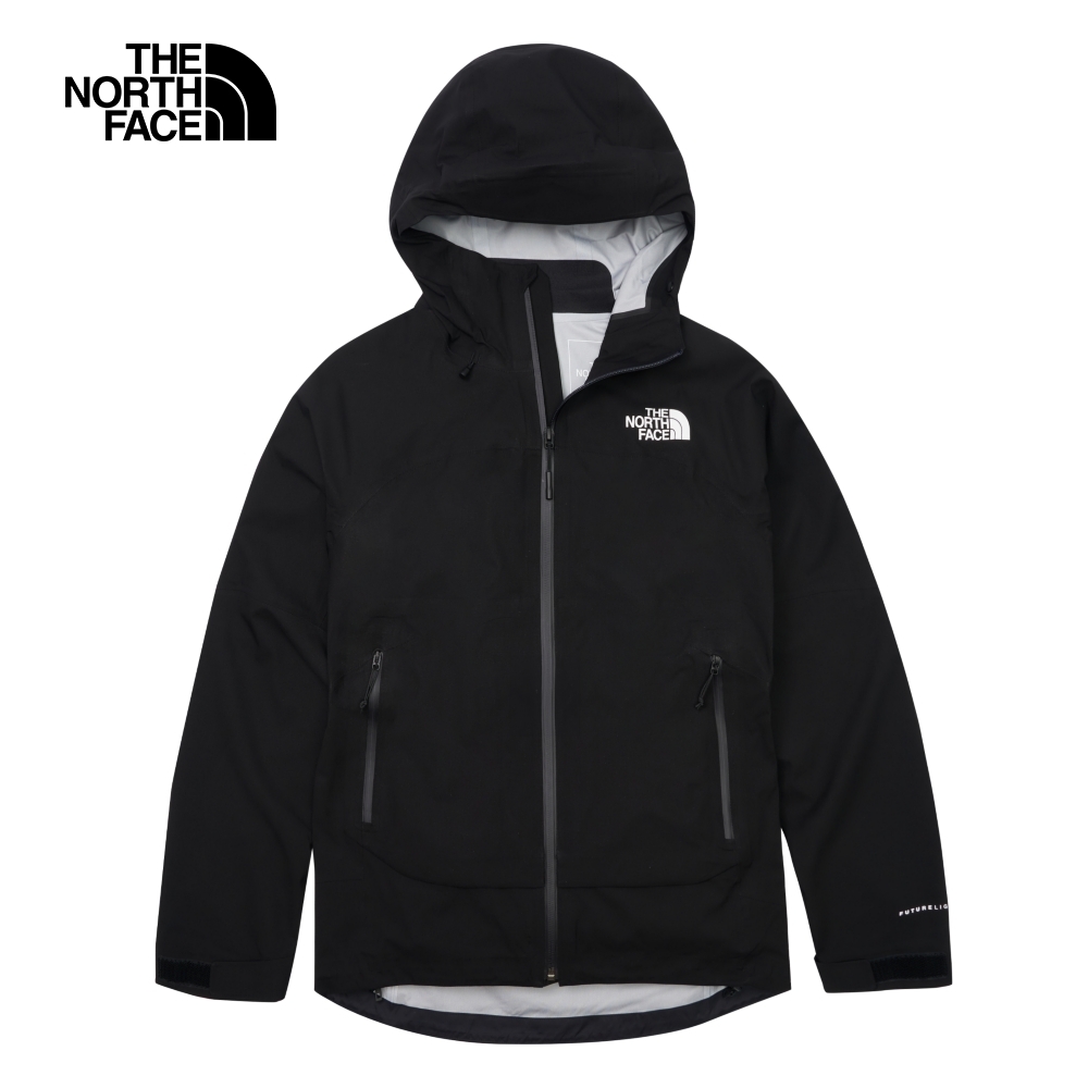 【The North Face 官方旗艦】北面女款黑色防水透氣連帽衝鋒衣｜89SWJK3