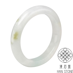 【漢石齋】天然翡翠A貨 手鐲玉鐲 冰糯種飄花(手圍17/版寬11.2mm)