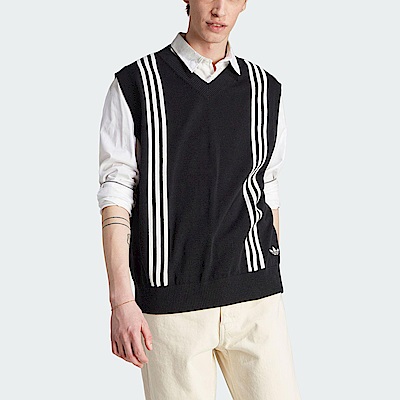 Adidas Hack Knt Vest HZ0713 男 針織 背心 亞洲版 運動 休閒 V領 棉質 毛衣 黑白