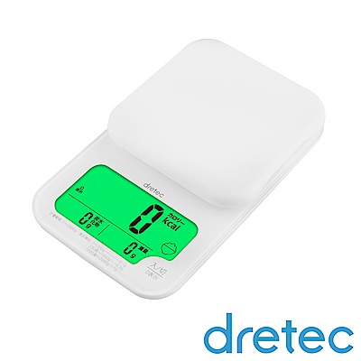 dretec 米飯健康管理廚房料理電子秤2kg-白色