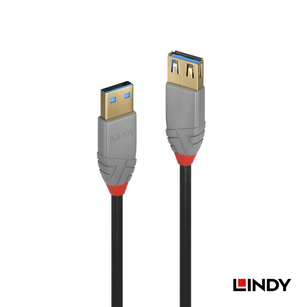 LINDY 林帝 ANTHRA USB3.0 Type-A 公 to A母 延長線 2m (36762)