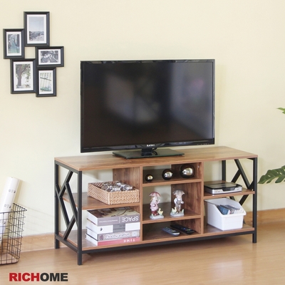 RICHOME 黑森工業風置物架 / 電視架W122 × D40 × H55 cm